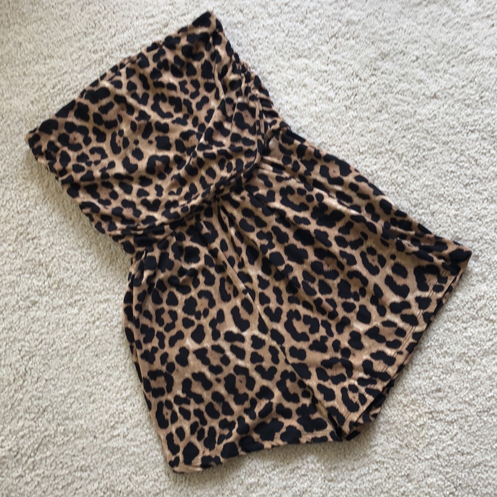 Absolutely Love It Leopard printTube Top Romper
